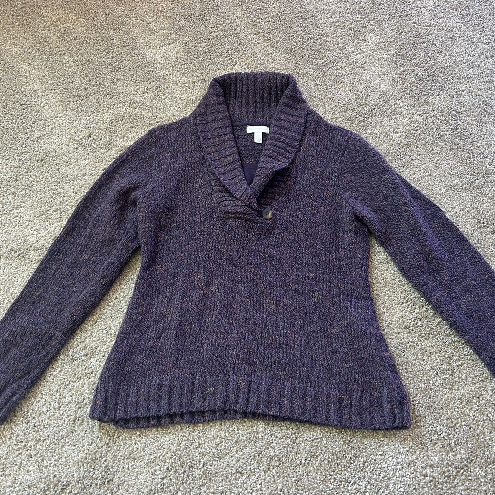 Charter Club Deep Purple Cowl Neck Sweater
